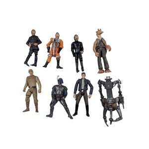 Star Wars Action Figure Lot Luke Skywalker Han Solo Jango Fett Jar Jar Hasbro